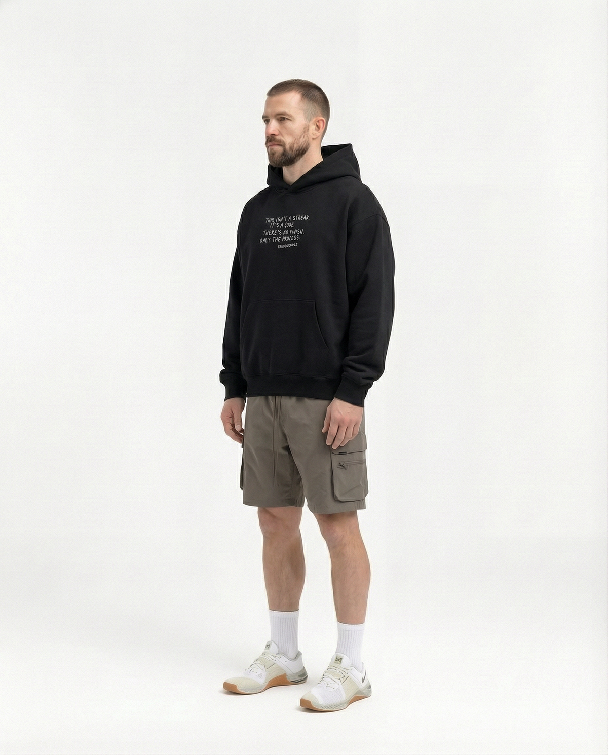 Sisyphus Hoodie Black - Model 3/4 — View 5