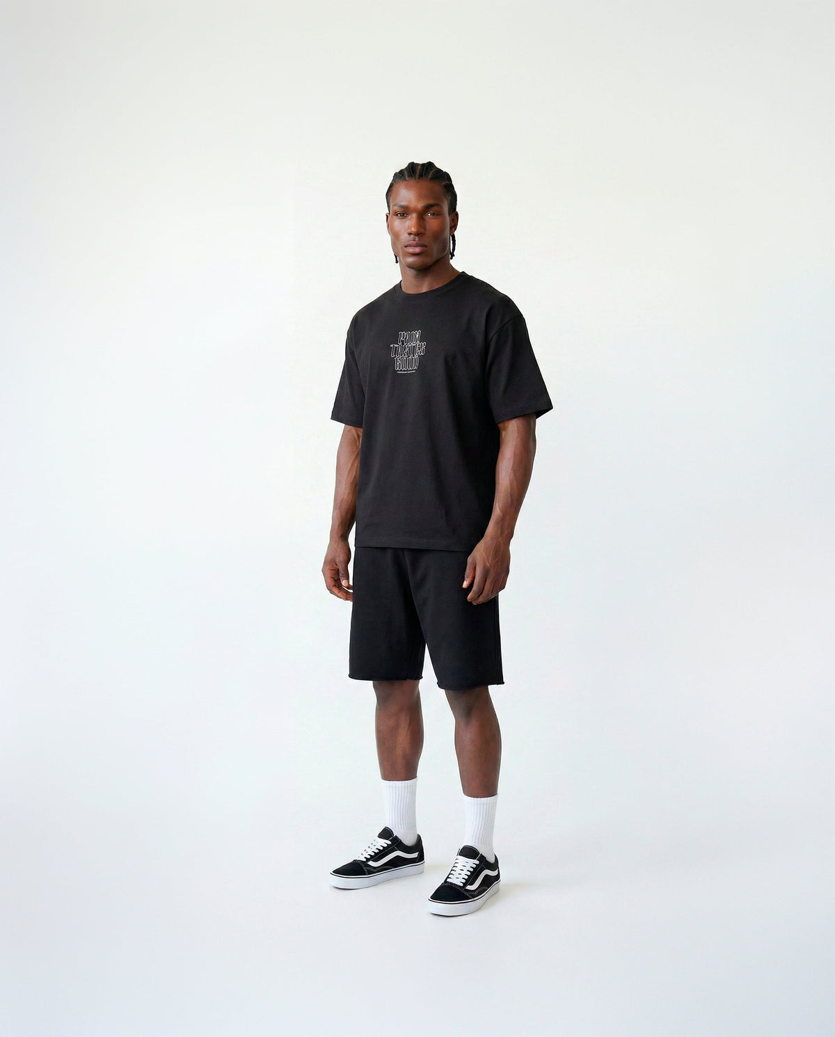Pain Tastes Good Oversize T-shirt Black - Model 3/4 — View 2