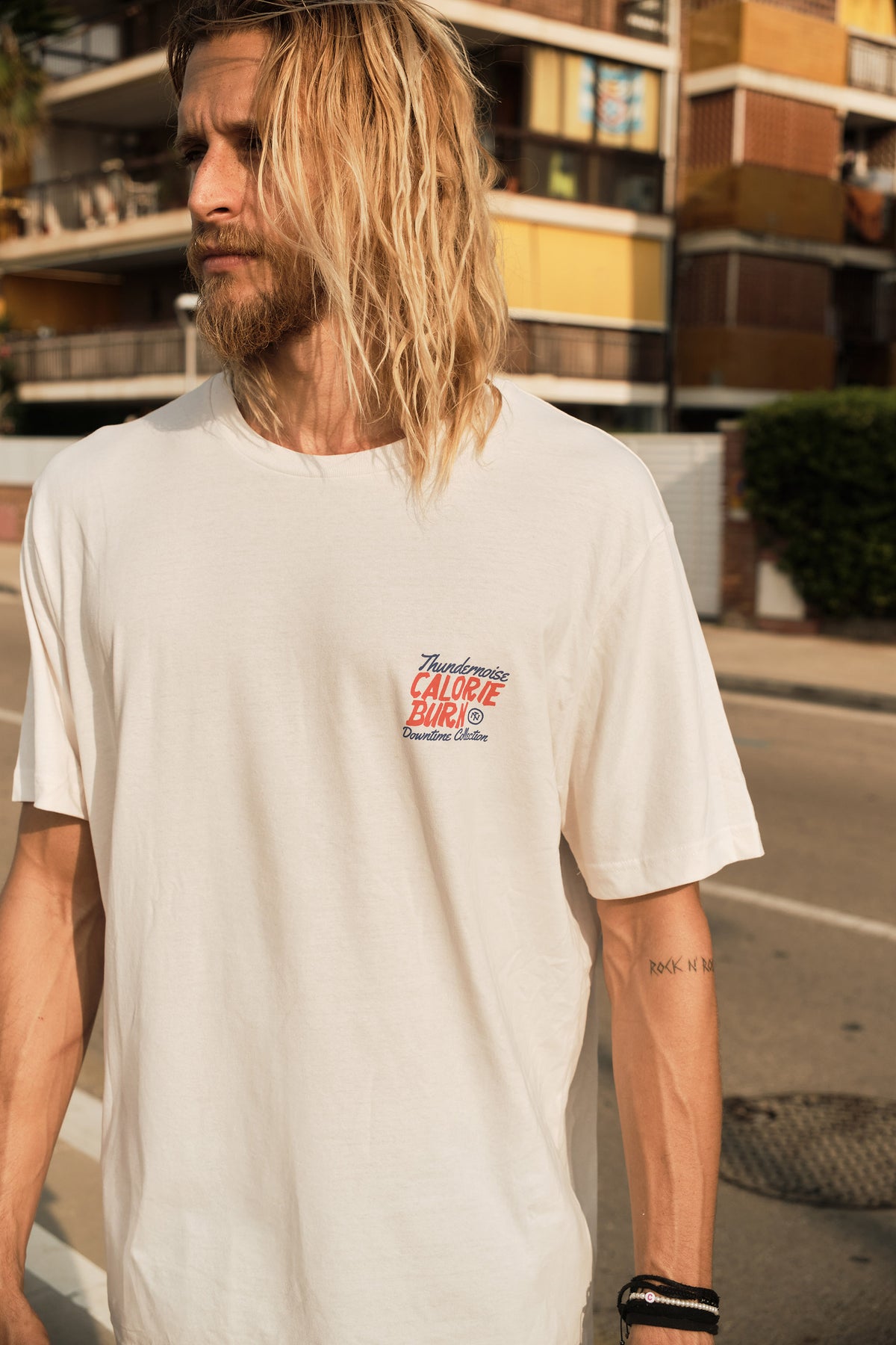 Calorie Burn - Relaxed T-Shirt - Off White — View 3