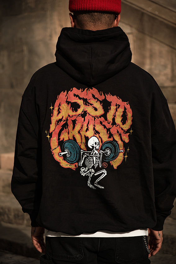 Ass to Grass Oversize Hoodie - Black — View 2