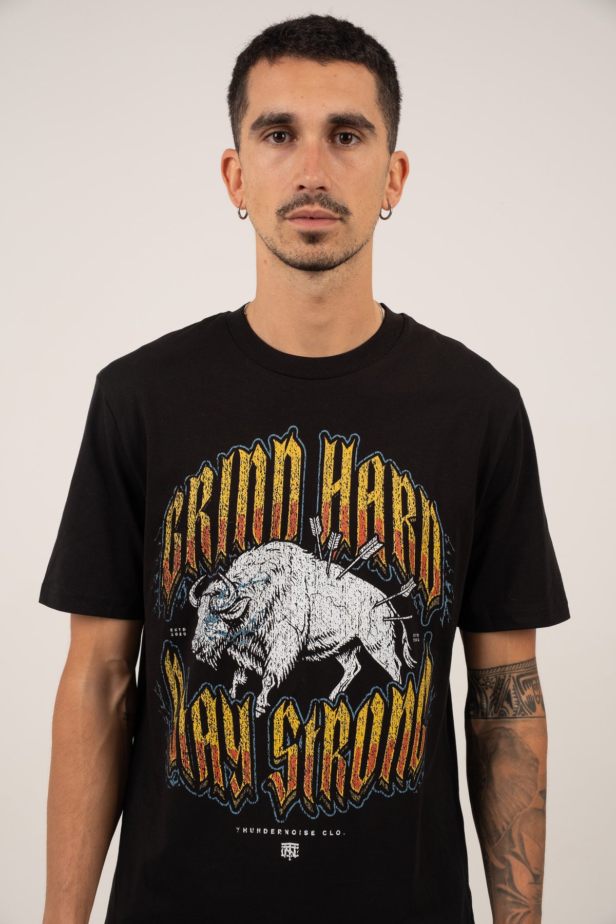 Grind Hard Stay Strong T-Shirt — View 6
