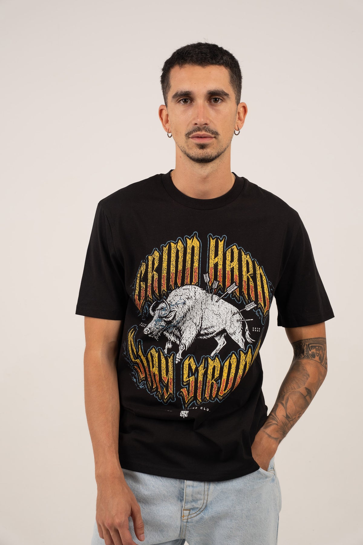 Grind Hard Stay Strong T-Shirt — View 5