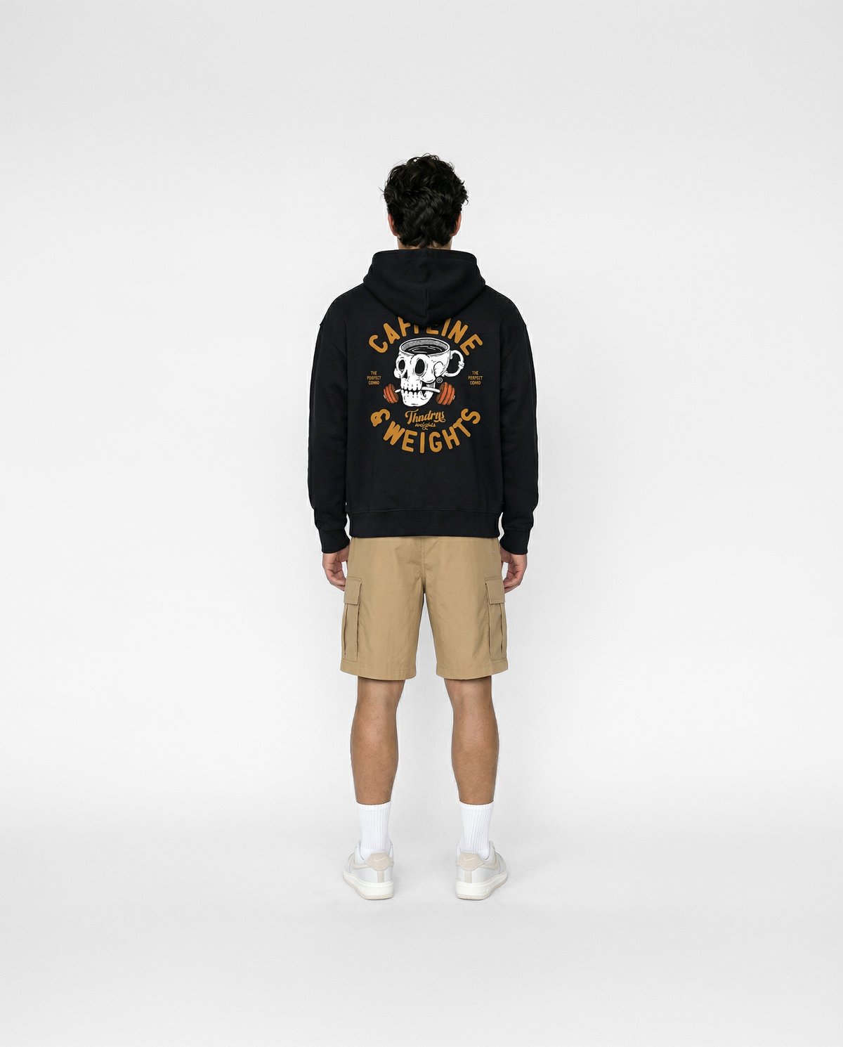 Caffeine & Weights Oversize Hoodie - Black — View 4