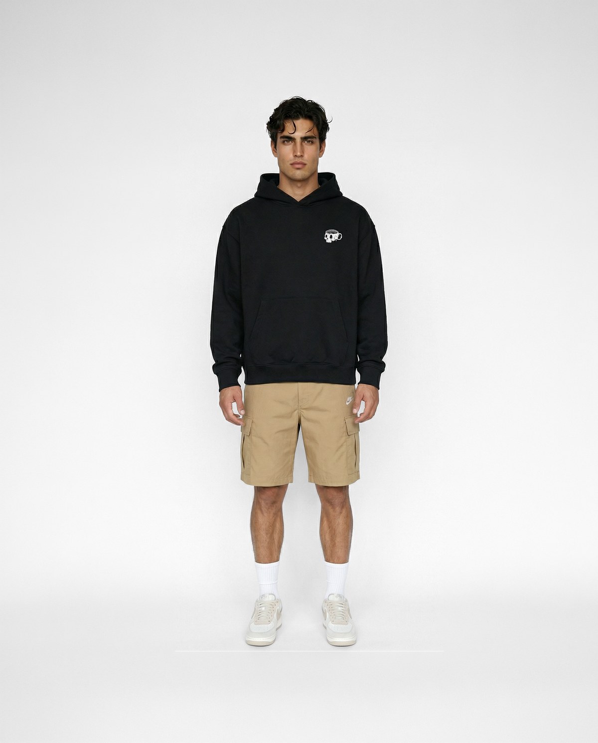 Caffeine & Weights Oversize Hoodie - Black — View 5