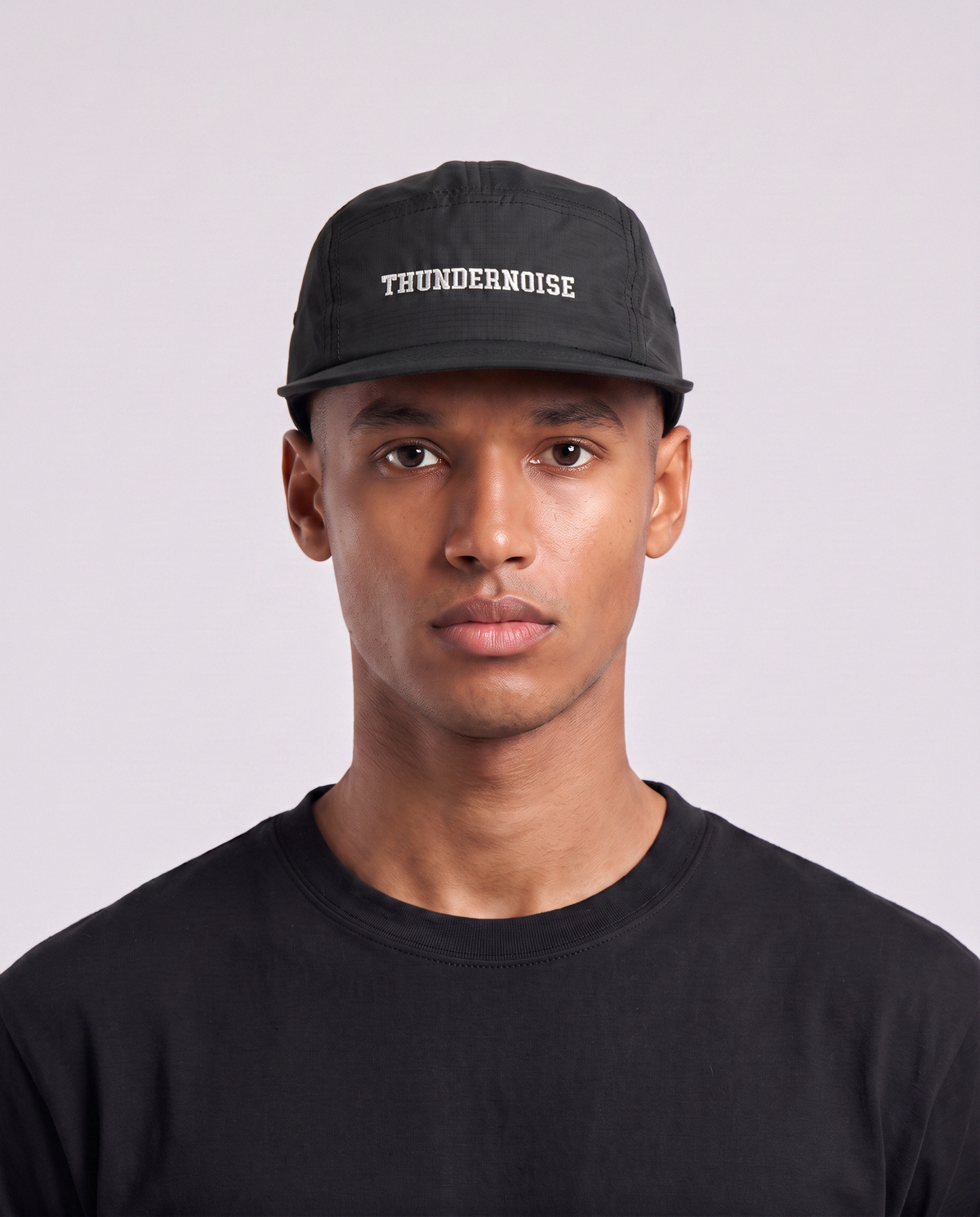 Thundernoise Nylon Ripstop Cap Black - Model Front — View 2