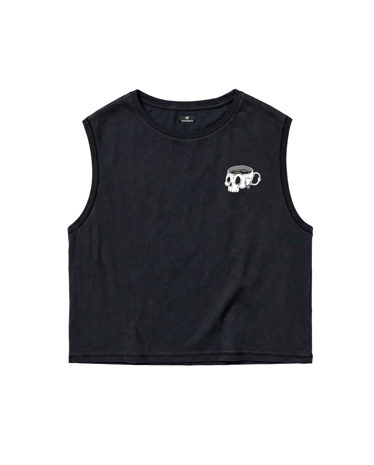 Caffeine & Weights Cropped Tank Top — View 3