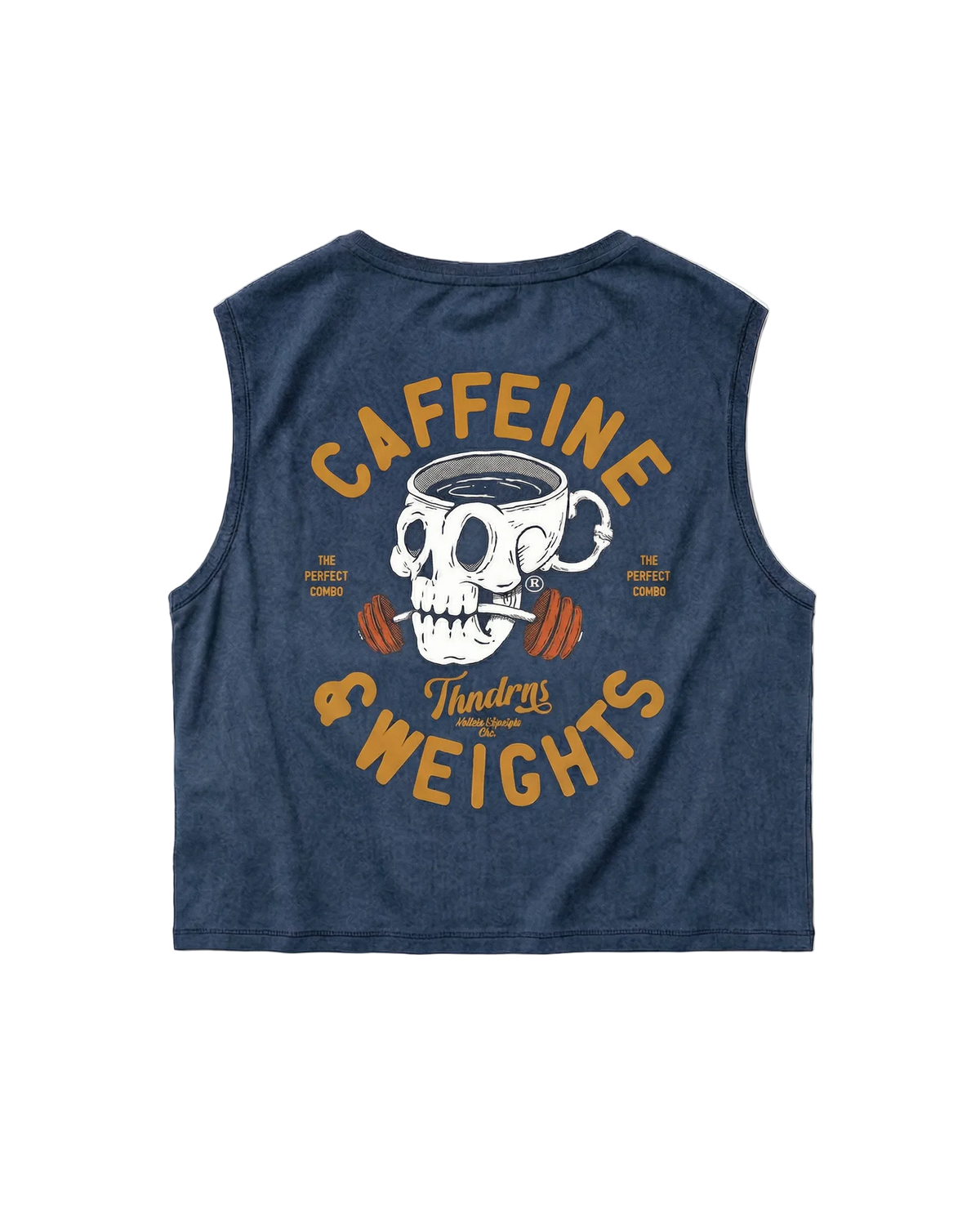 Caffeine & Weights Cropped Tank Top — View 1
