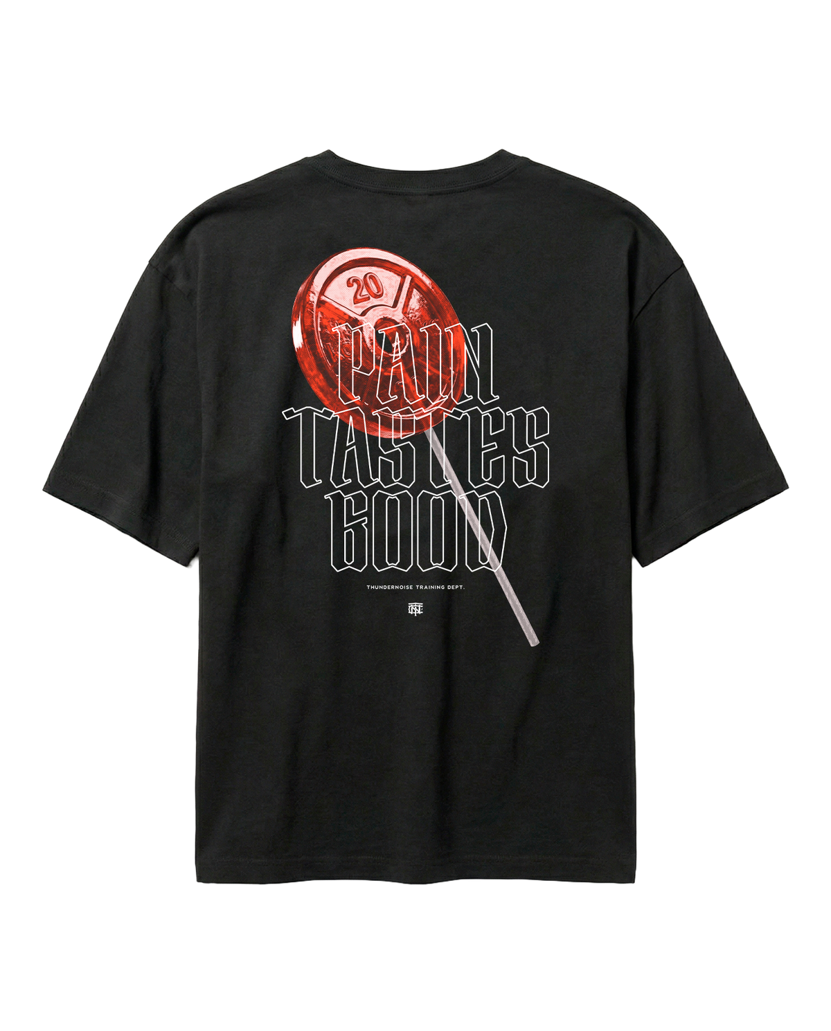 Pain Tastes Good Oversize T-shirt Black - Back — View 1