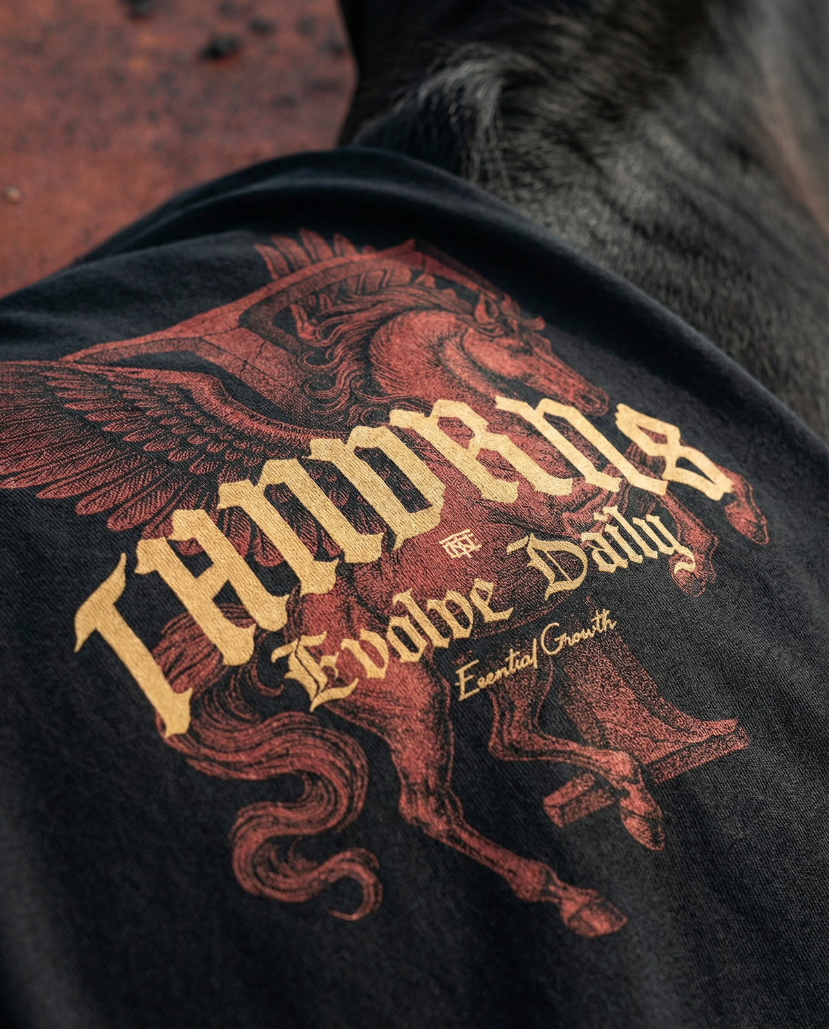 Pegasus Oversize Hoodie - Black — View 6