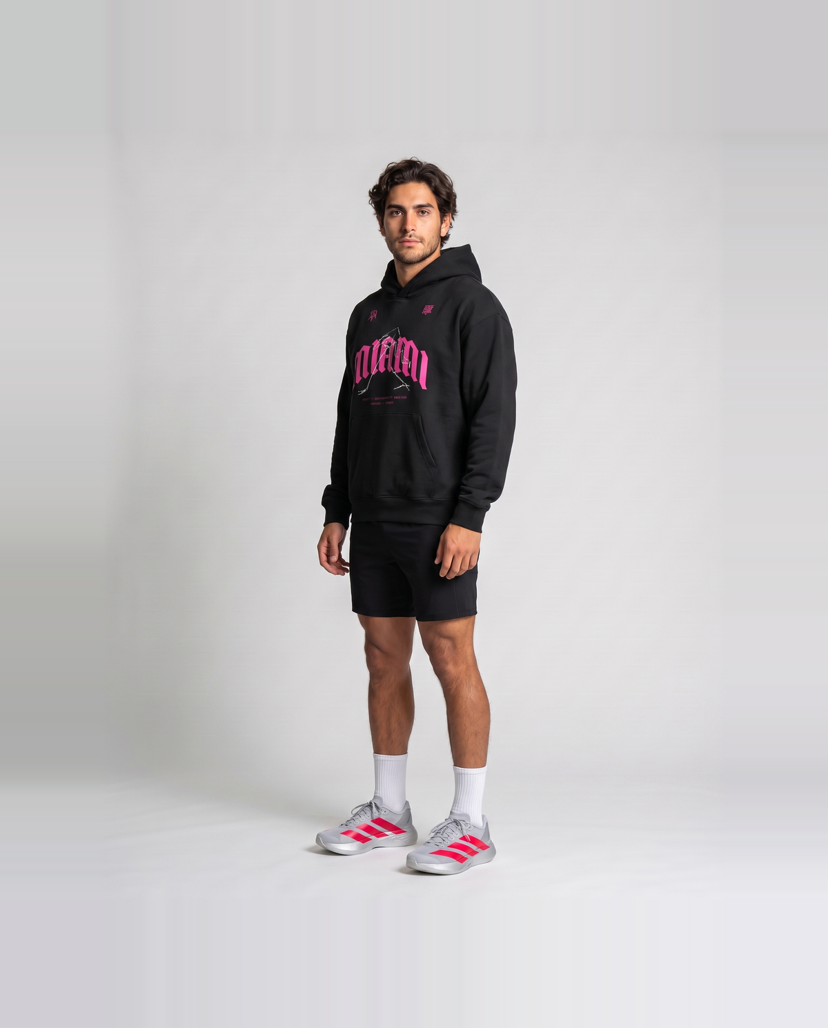 Thundernoise x Sergio Martín Miami Edition Oversize Hoodie Black - model three quarter — View 3