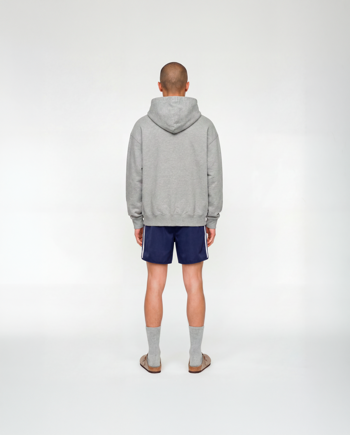Storm Within Oversize Hoodie Grey - Model Back — View 4
