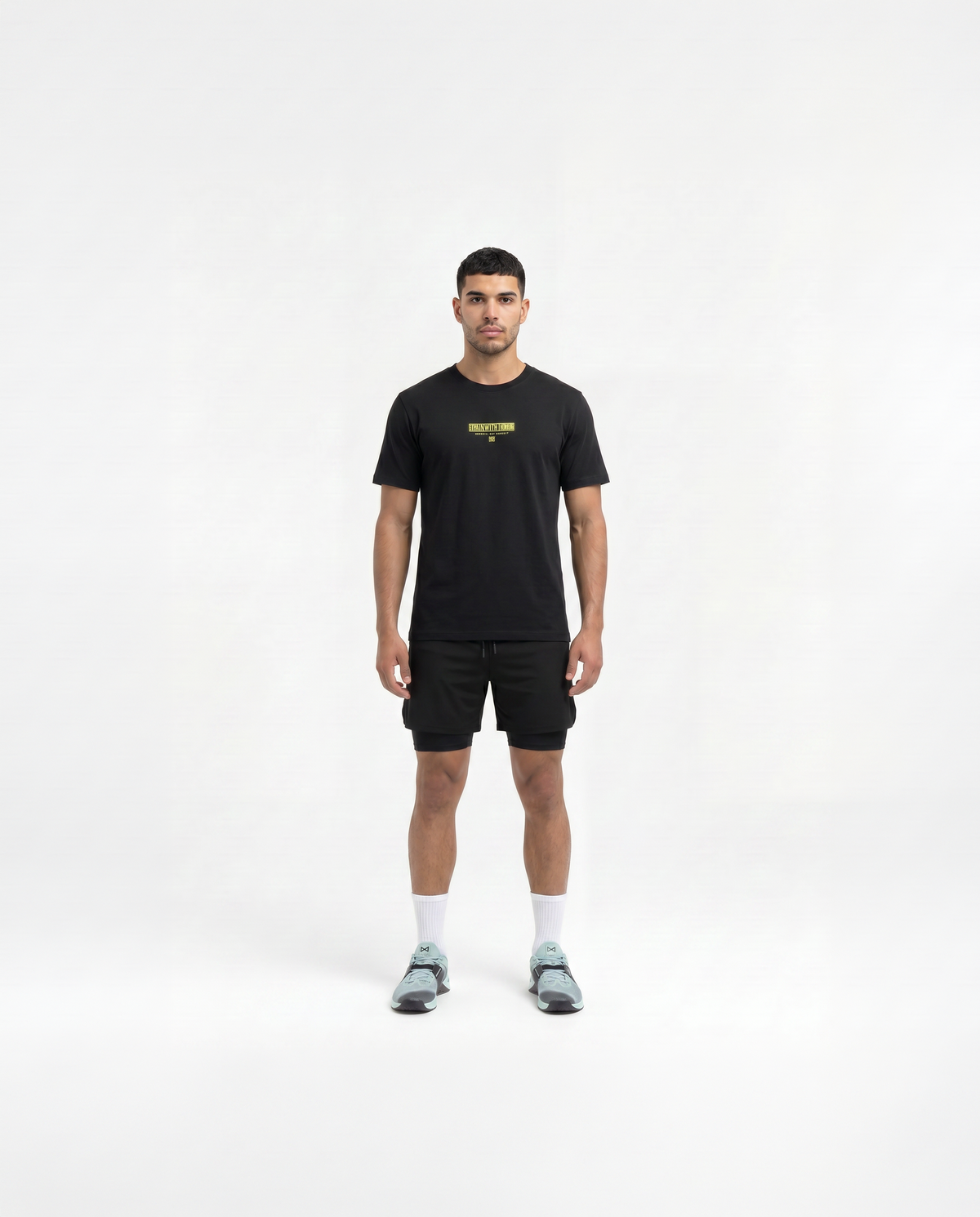 Train With Honor T-Shirt Black - Model Front — View 2