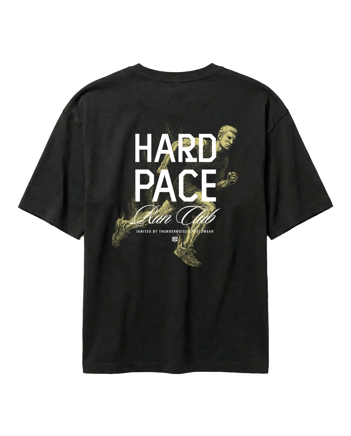 Hard Pace Run Club Relaxed Tee - Black — View 1
