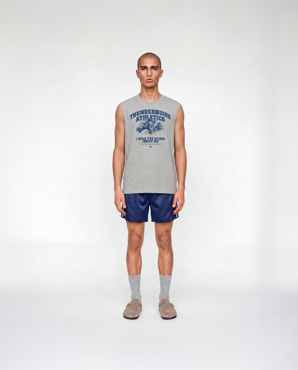 Storm Within Tank Top Grey - Model Full Body — View 3
