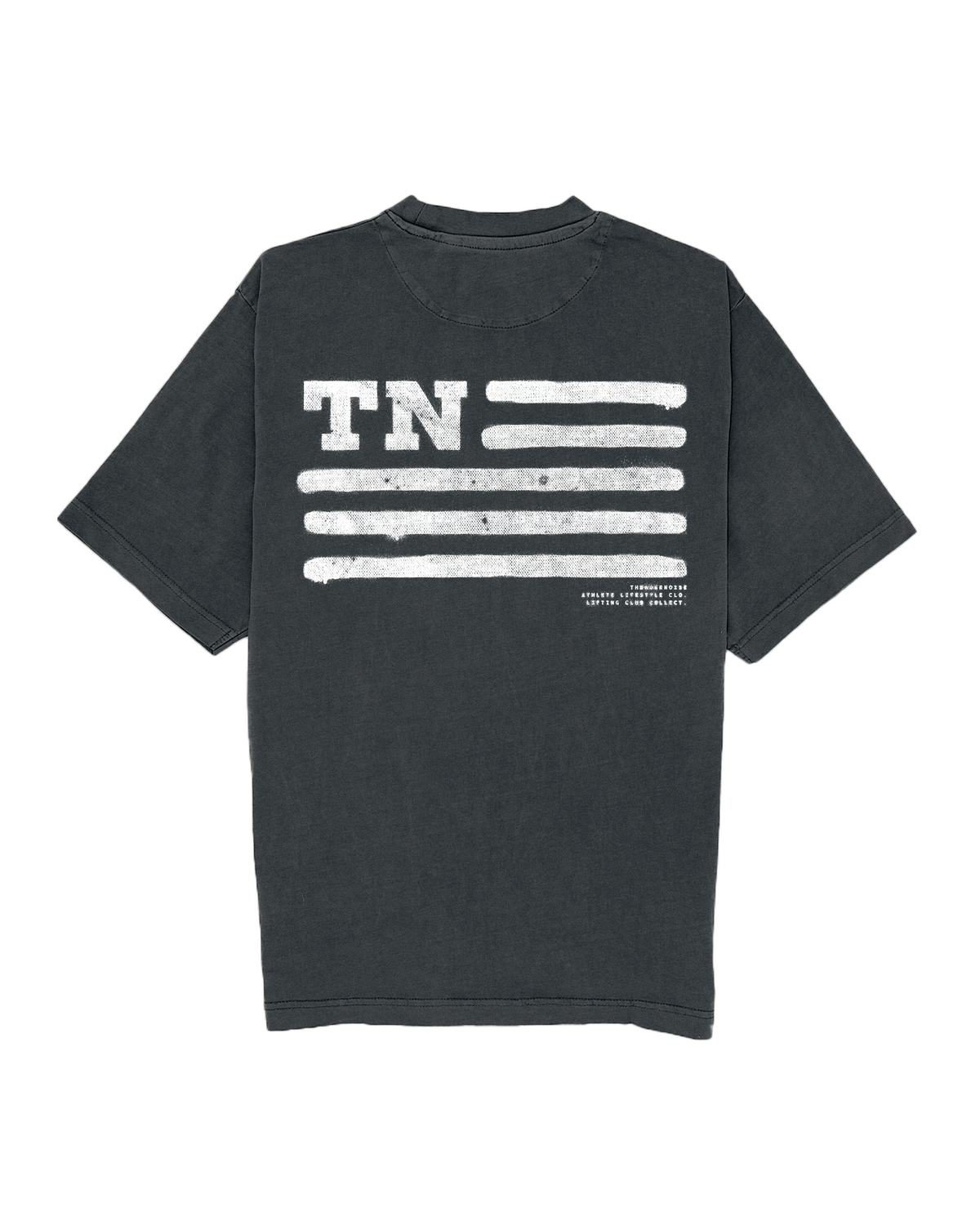 TN Spray Flag - Oversize T-Shirt - Washed Dark Grey — View 1