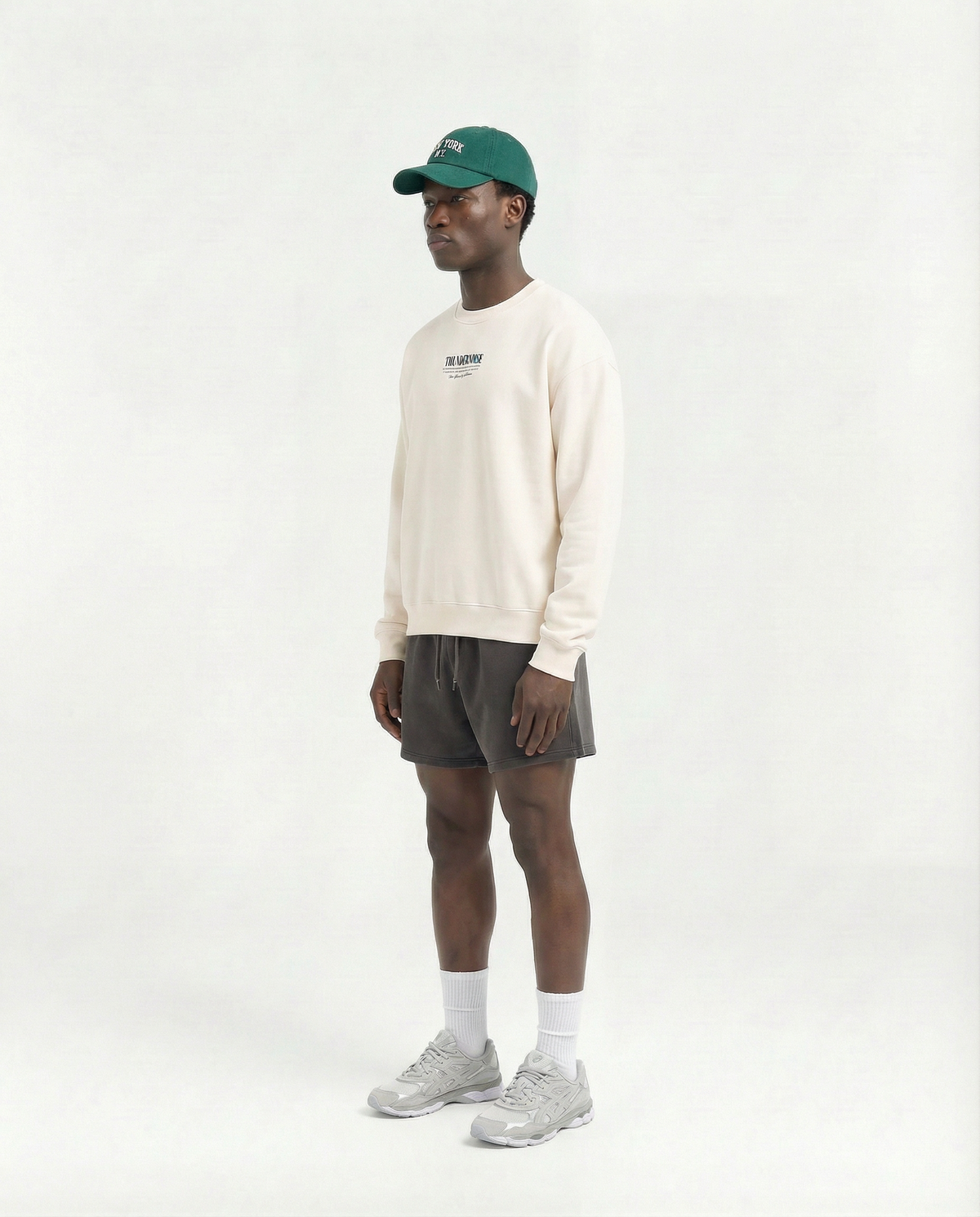 Old School Grit Oversize Crewneck - Off White — View 2