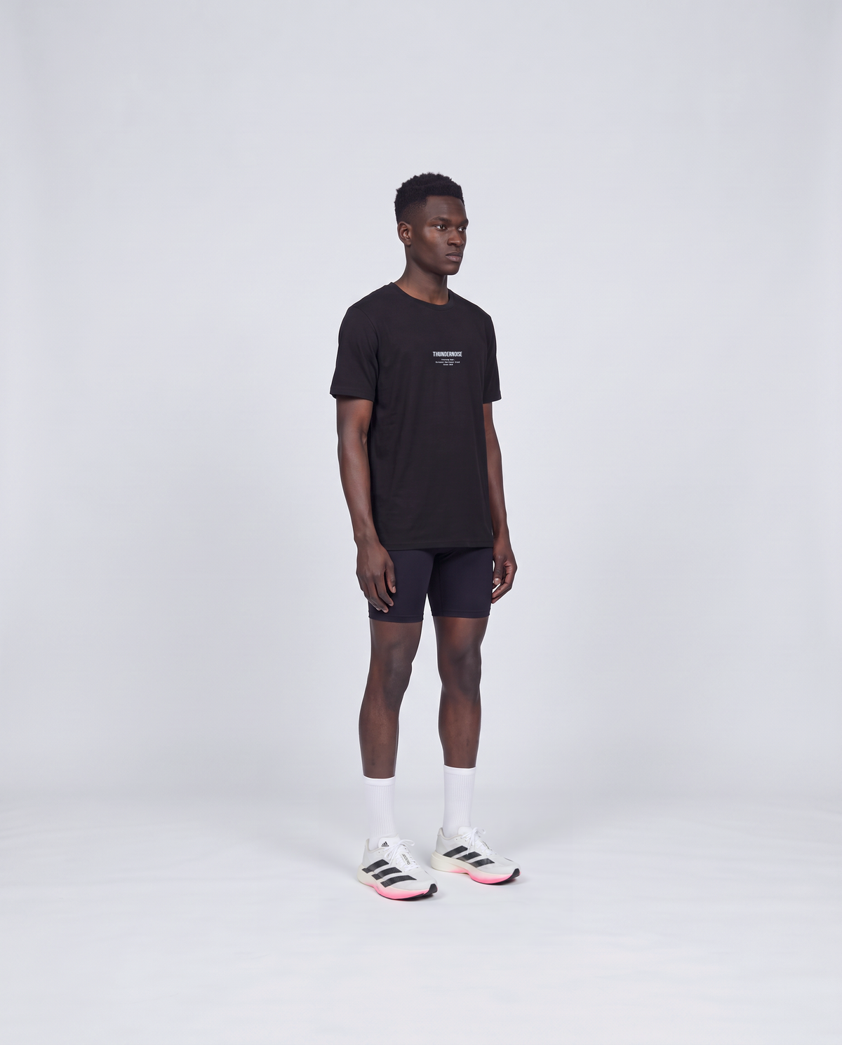 Training Dept. triblend t-shirt in black on model — three-quarter view — View 3