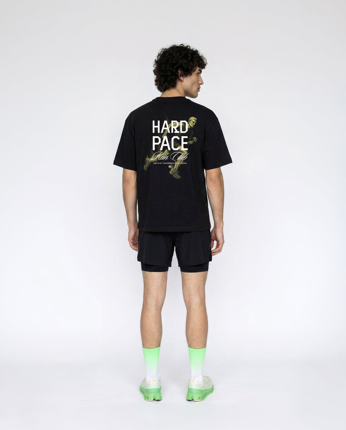 Hard Pace Run Club Relaxed Tee - Black — View 4
