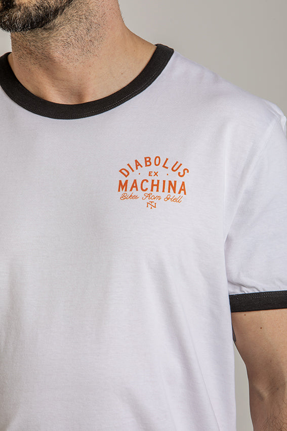 Diabolus ex Machina - Ringer T-Shirt - White — View 8