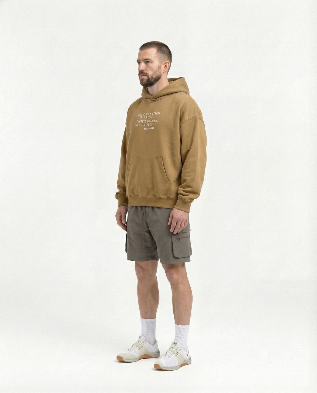 Sisyphus Hoodie Brown - Model 3/4