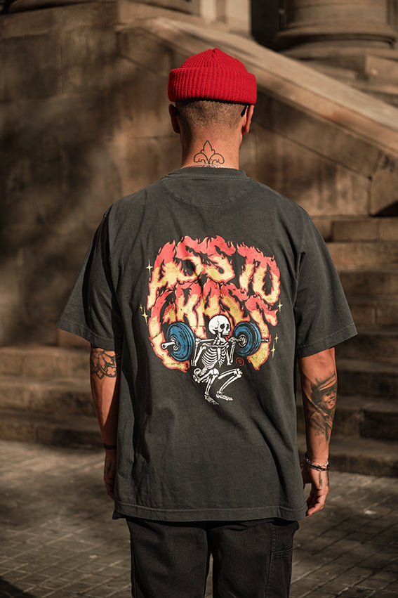 Ass to Grass Oversize T-shirt - Washed Dark Grey