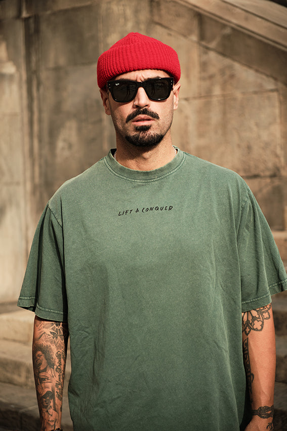 Lift & Conquer Oversize T-shirt - Washed Green