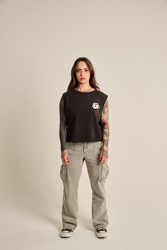 Caffeine & Weights Cropped Tank Top