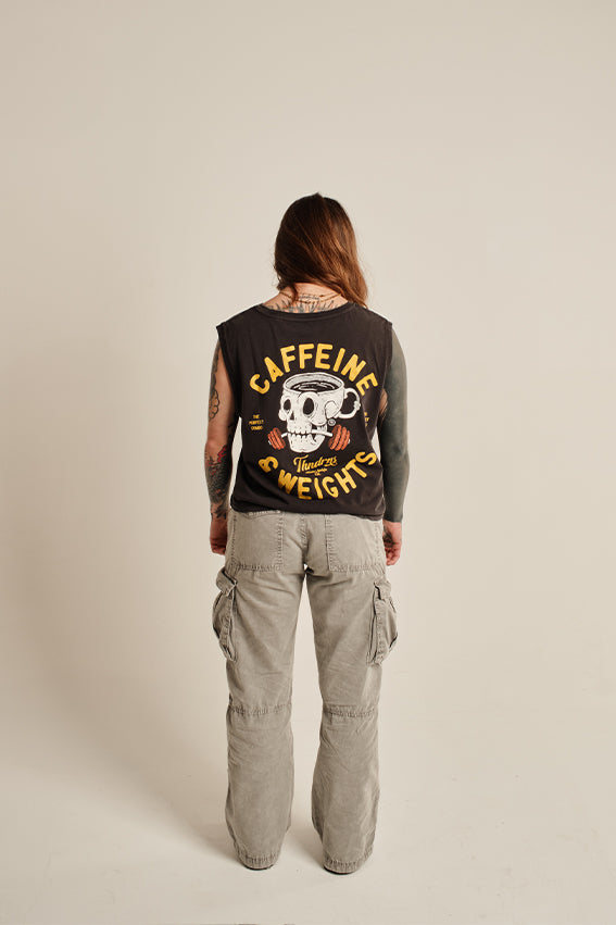 Caffeine & Weights Cropped Tank Top