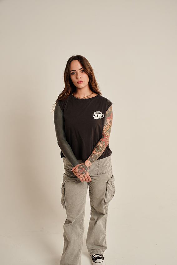 Caffeine & Weights Cropped Tank Top