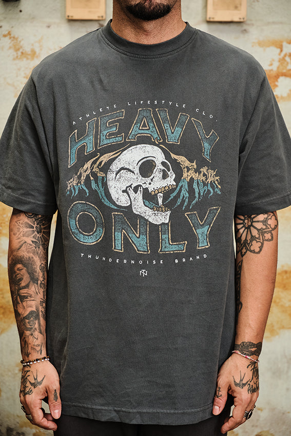 Heavy Reps Only - Oversize T-Shirt - Washed Dark Grey — View 3
