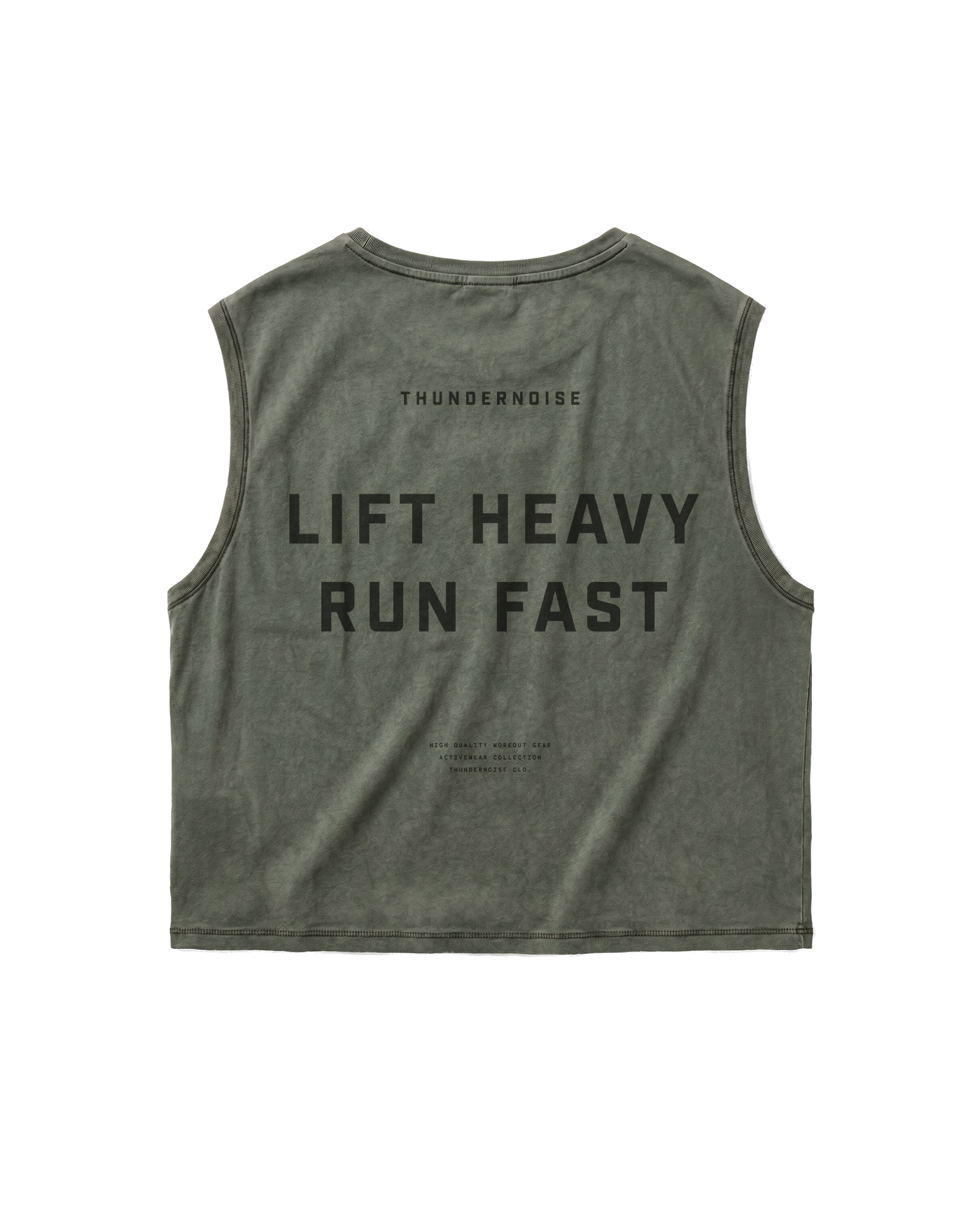 Lift Heavy Run Fast - Cropped Tank Top - Khaki