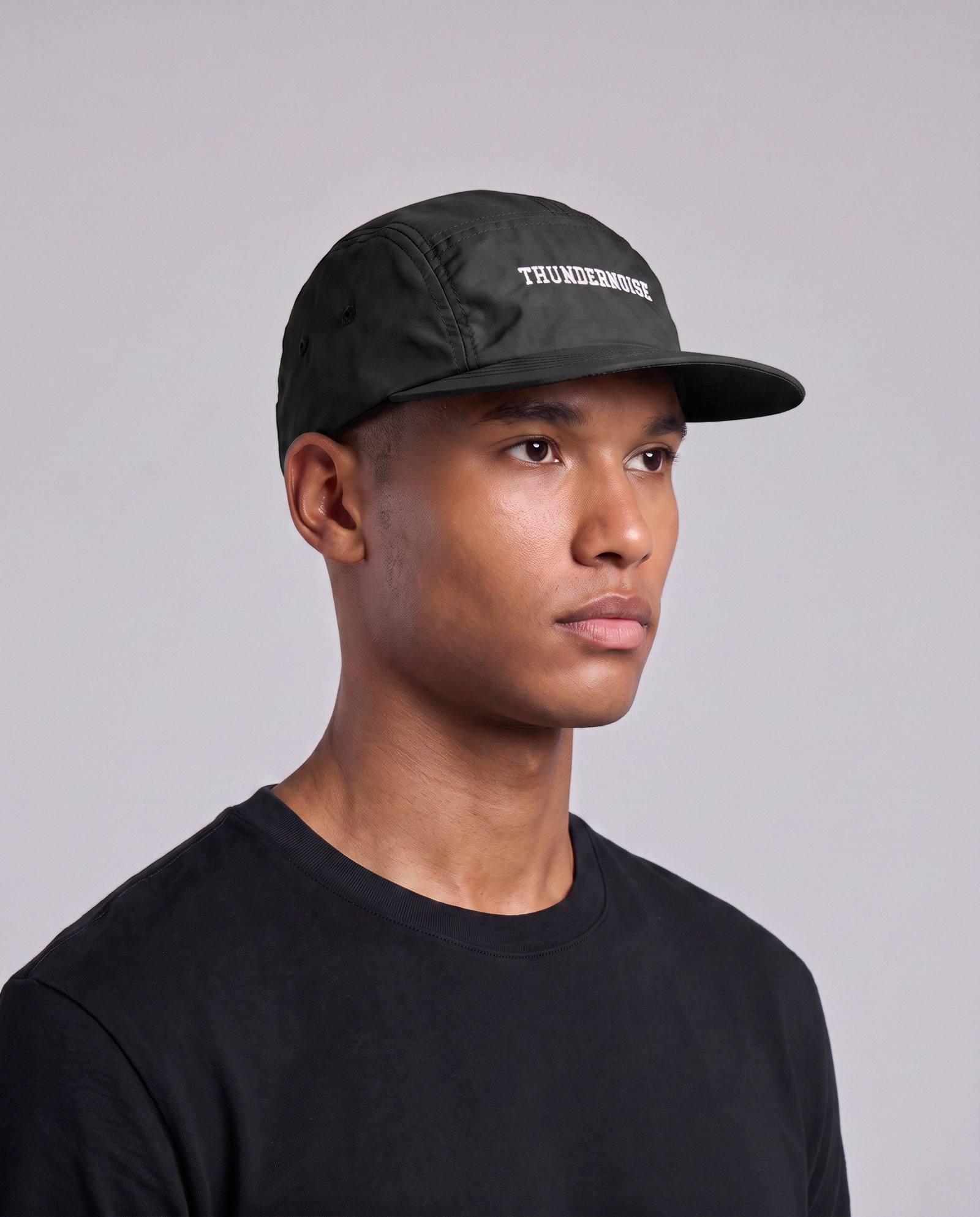 Thundernoise Nylon Ripstop Cap Black - Model Three Quarter — View 3
