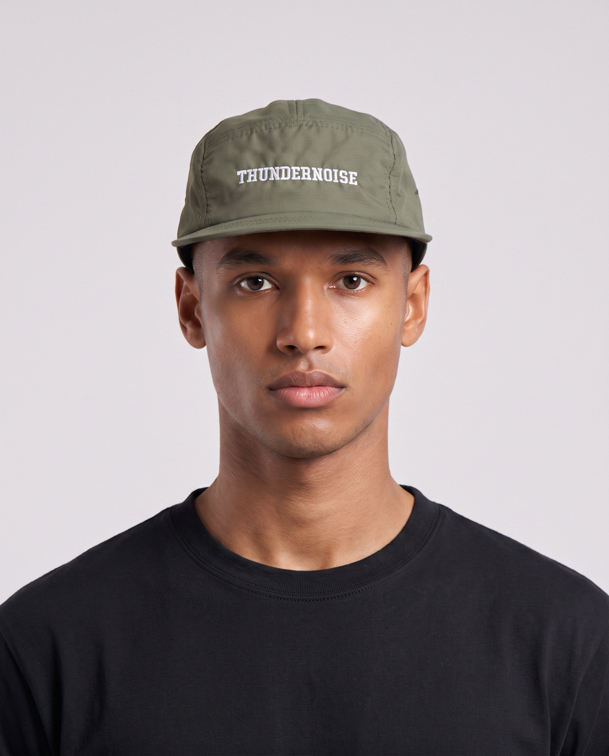 Thundernoise Nylon Ripstop Cap Khaki - Model Front — View 2
