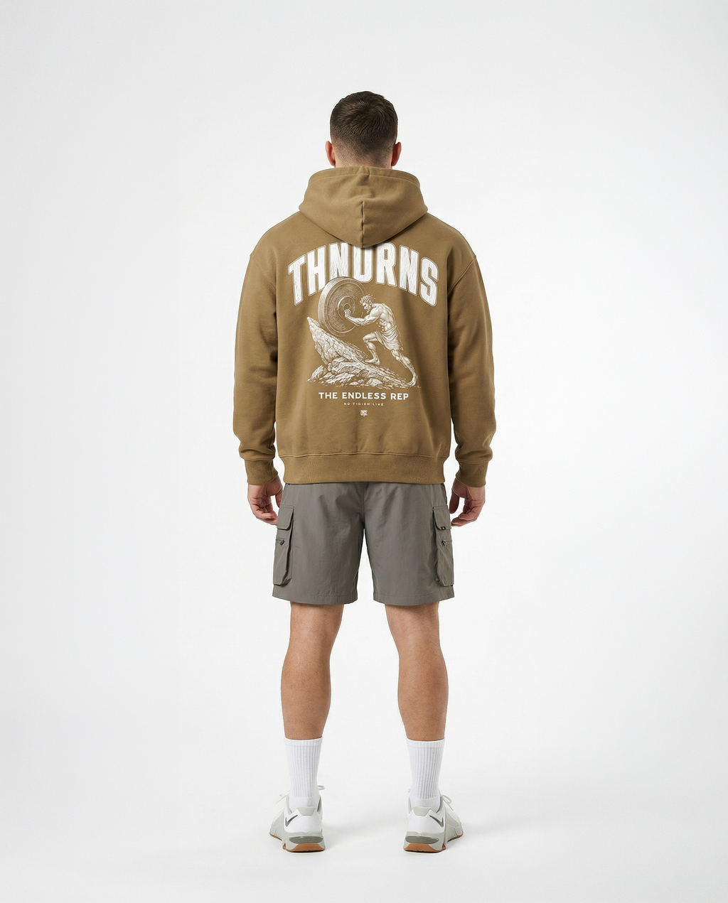 Sisyphus Hoodie Brown - Model Back
