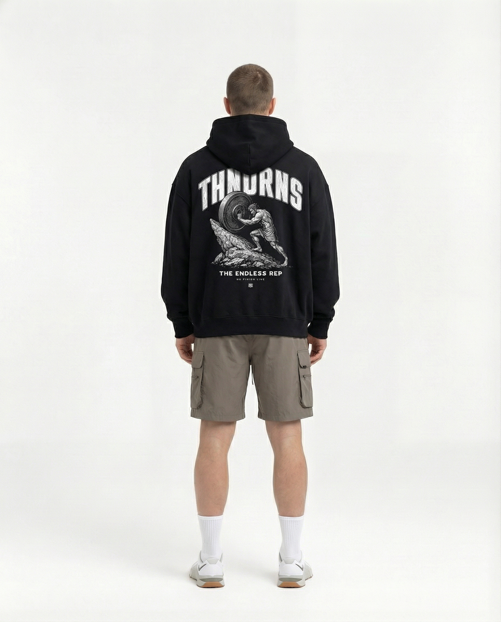 Sisyphus Hoodie Black - Model Back