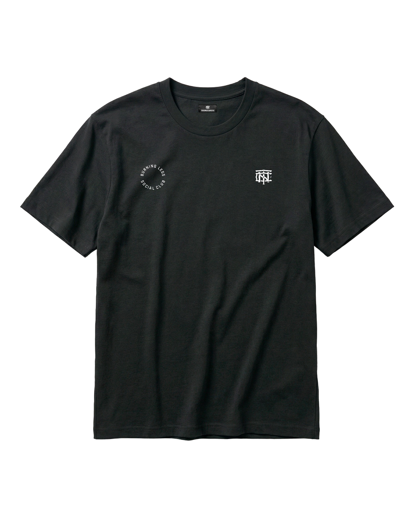 Burning Legs Social Club Oversize T-Shirt Black — front, chest logo
