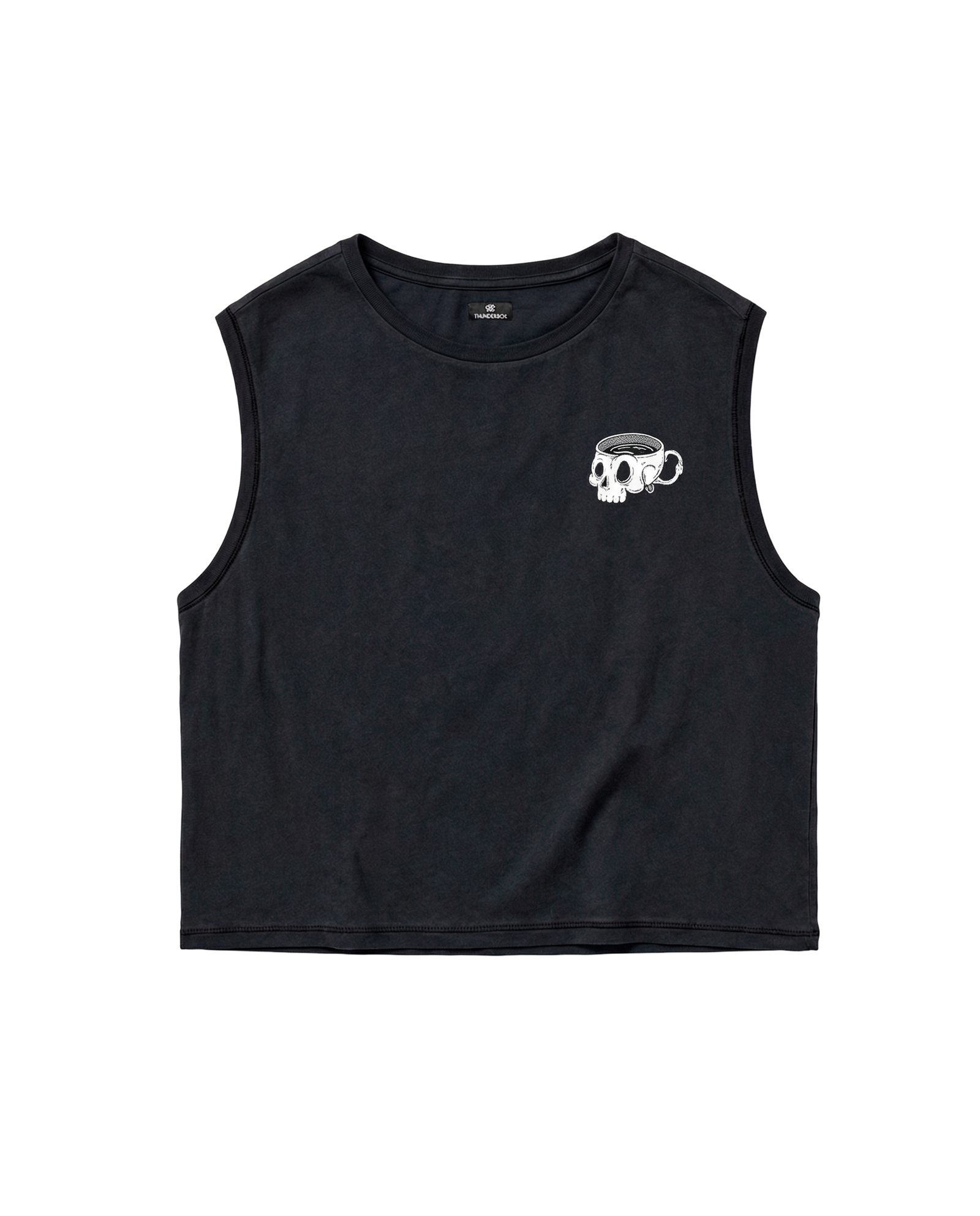 Caffeine & Weights Cropped Tank Top — View 3
