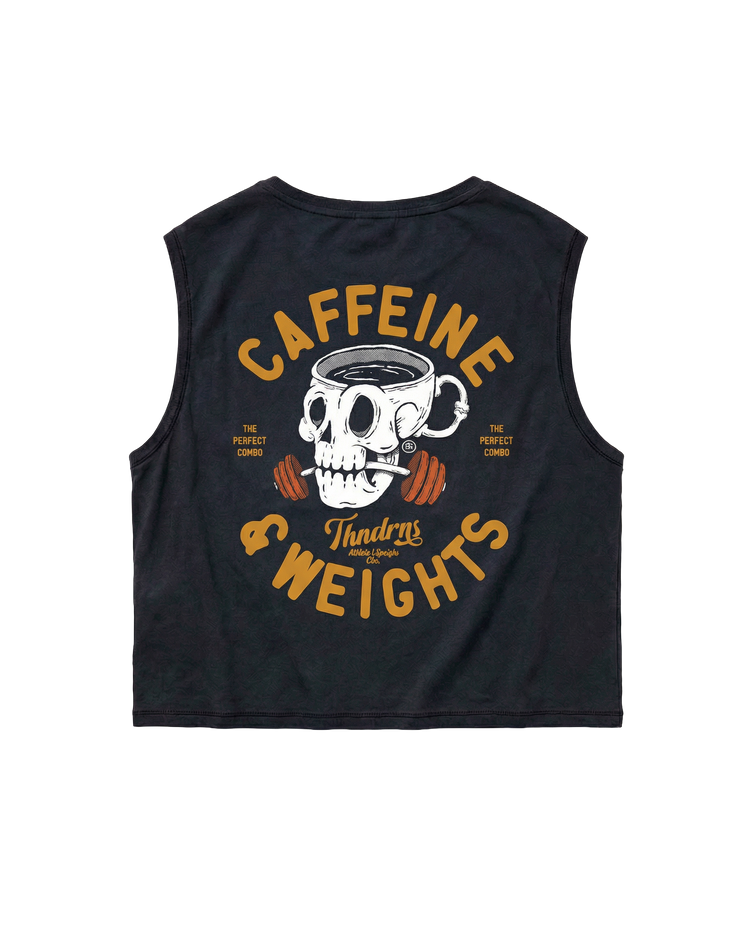 Caffeine & Weights Cropped Tank Top