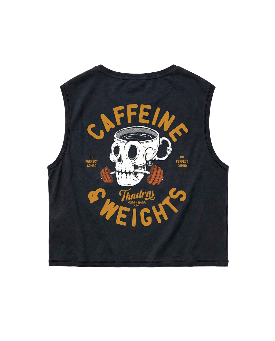 Caffeine & Weights Cropped Tank Top