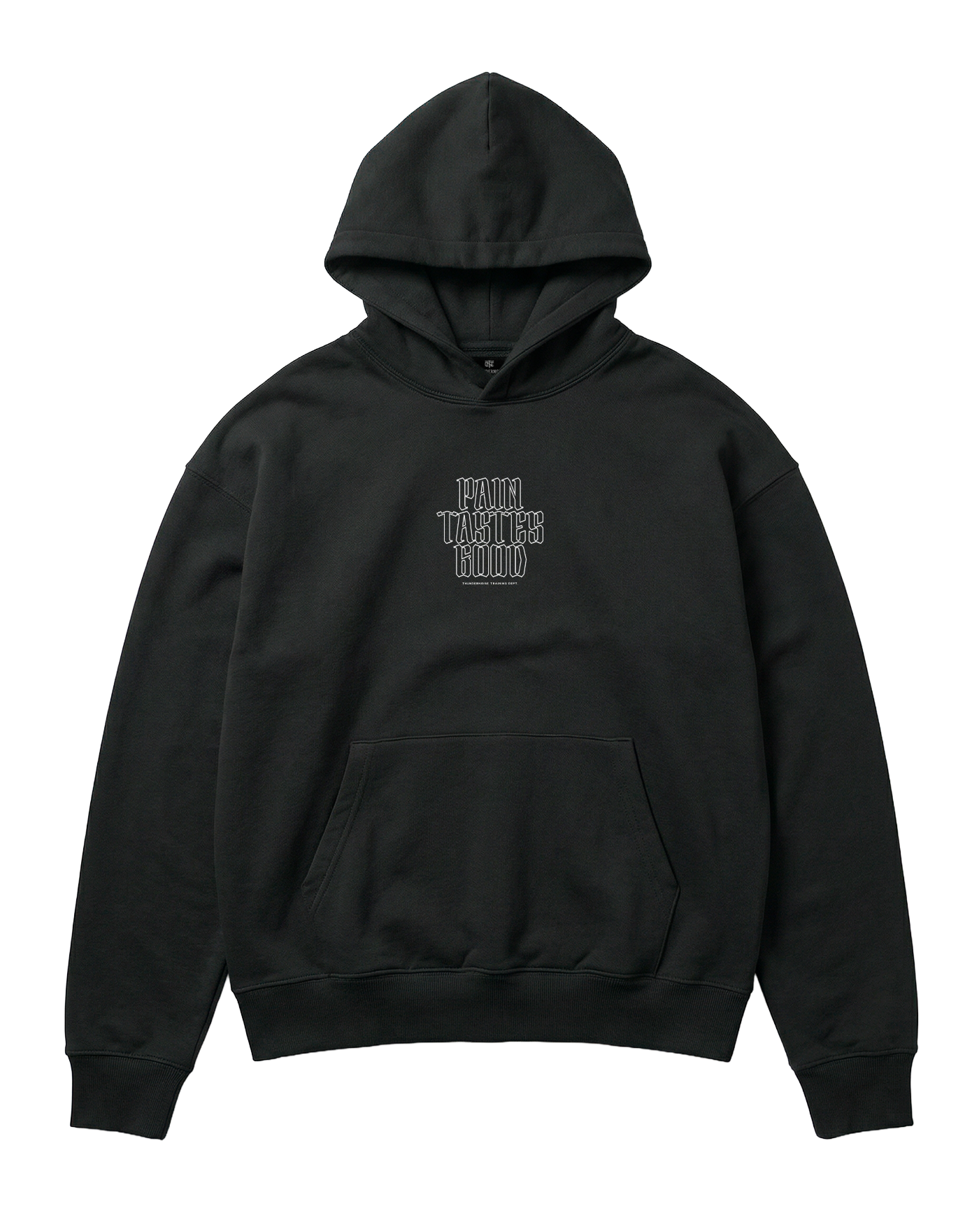 Pain Tastes Good Oversize Hoodie Black - Front