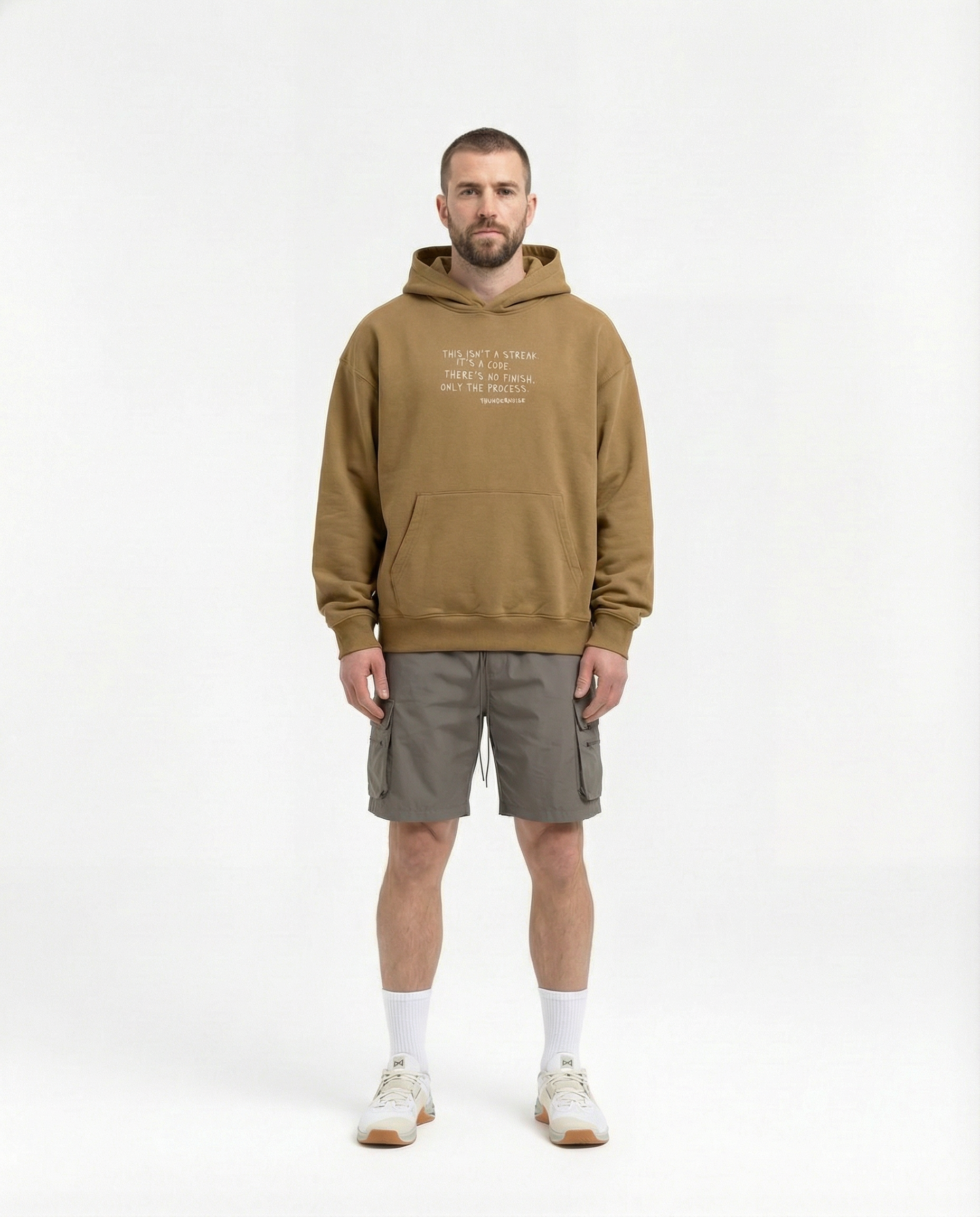 Sisyphus Hoodie Brown - Model Front
