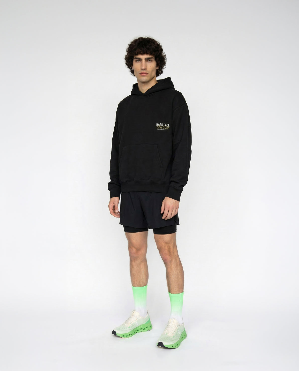 Hard Pace Run Club Hoodie - Black — View 2
