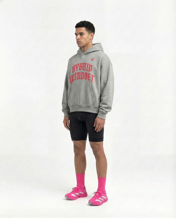 Hybrid Mindset Oversize Hoodie - Heather Grey