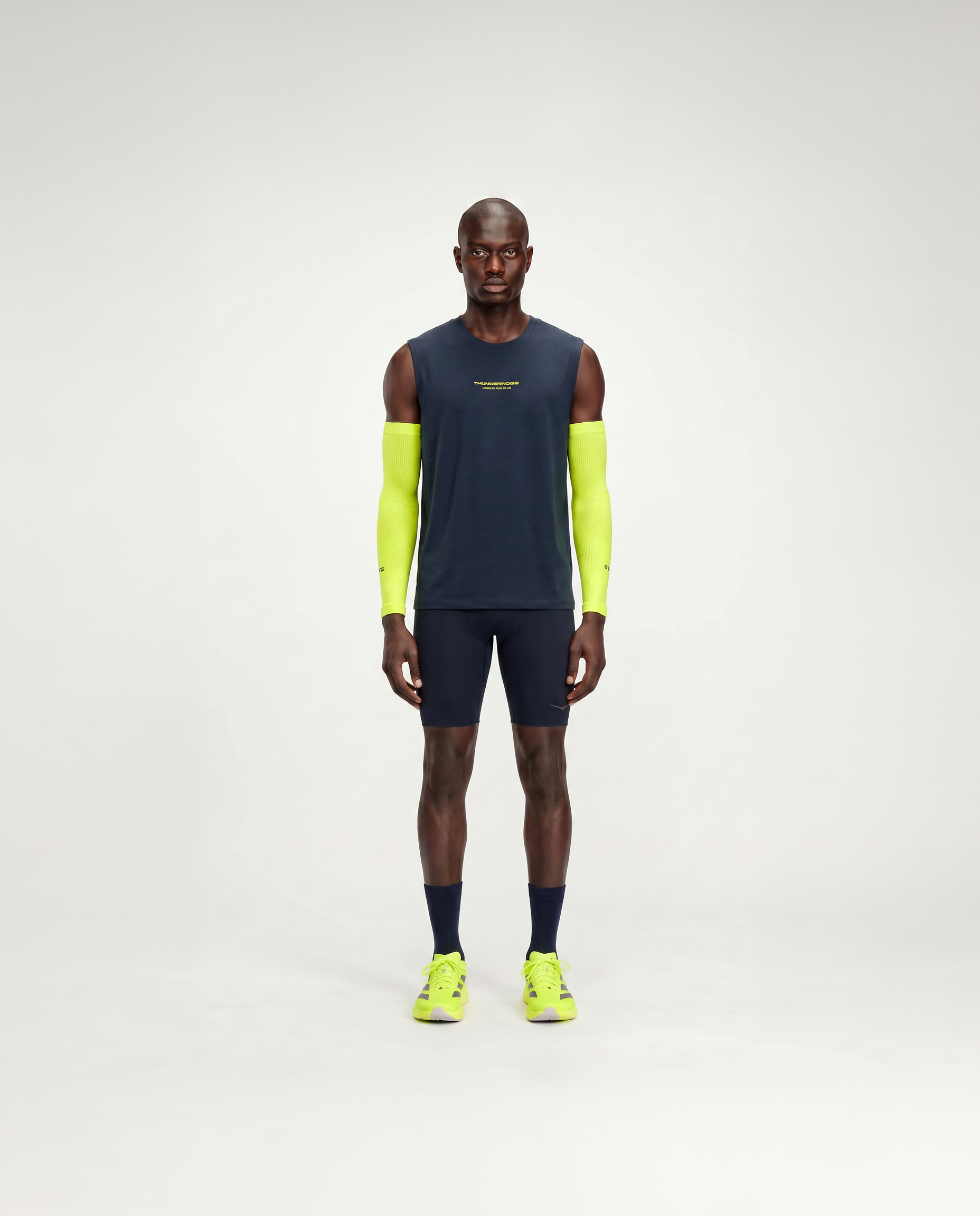 Less Ego Tank Top Navy - Model Front