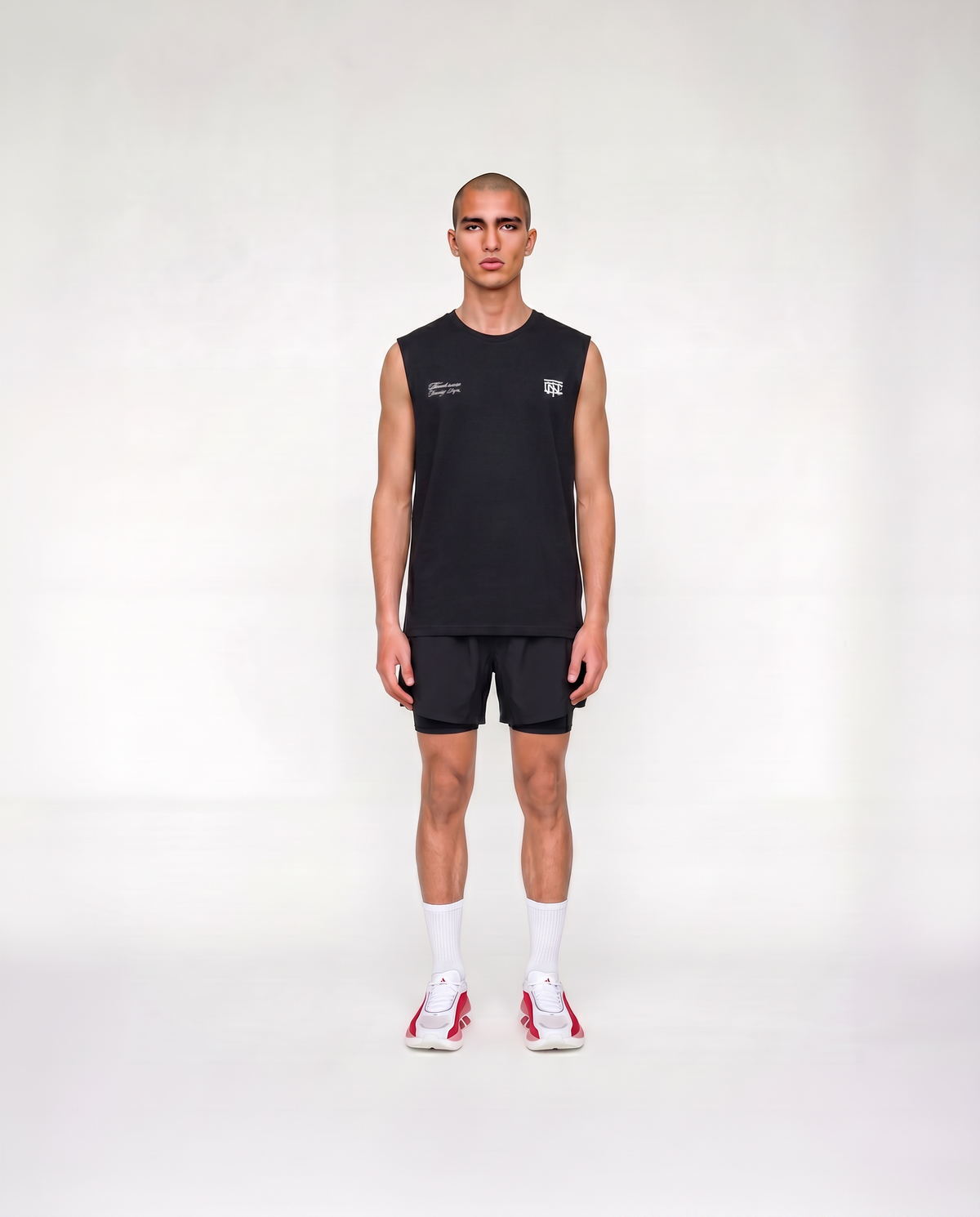Pay to Suffer Tank Top Black - model front — View 2

