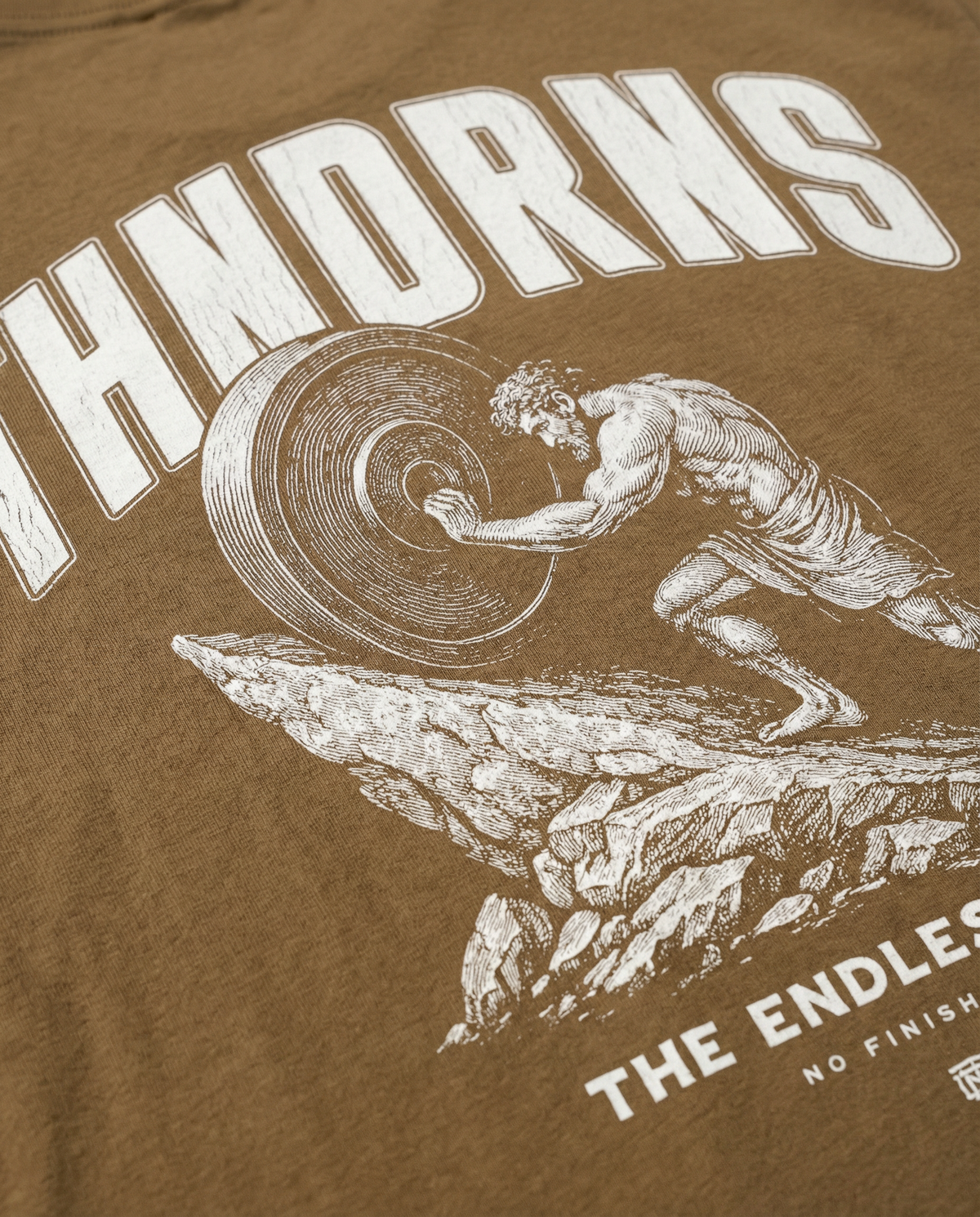 Sisyphus Relaxed Tee Brown - Print Detail Back — View 6

