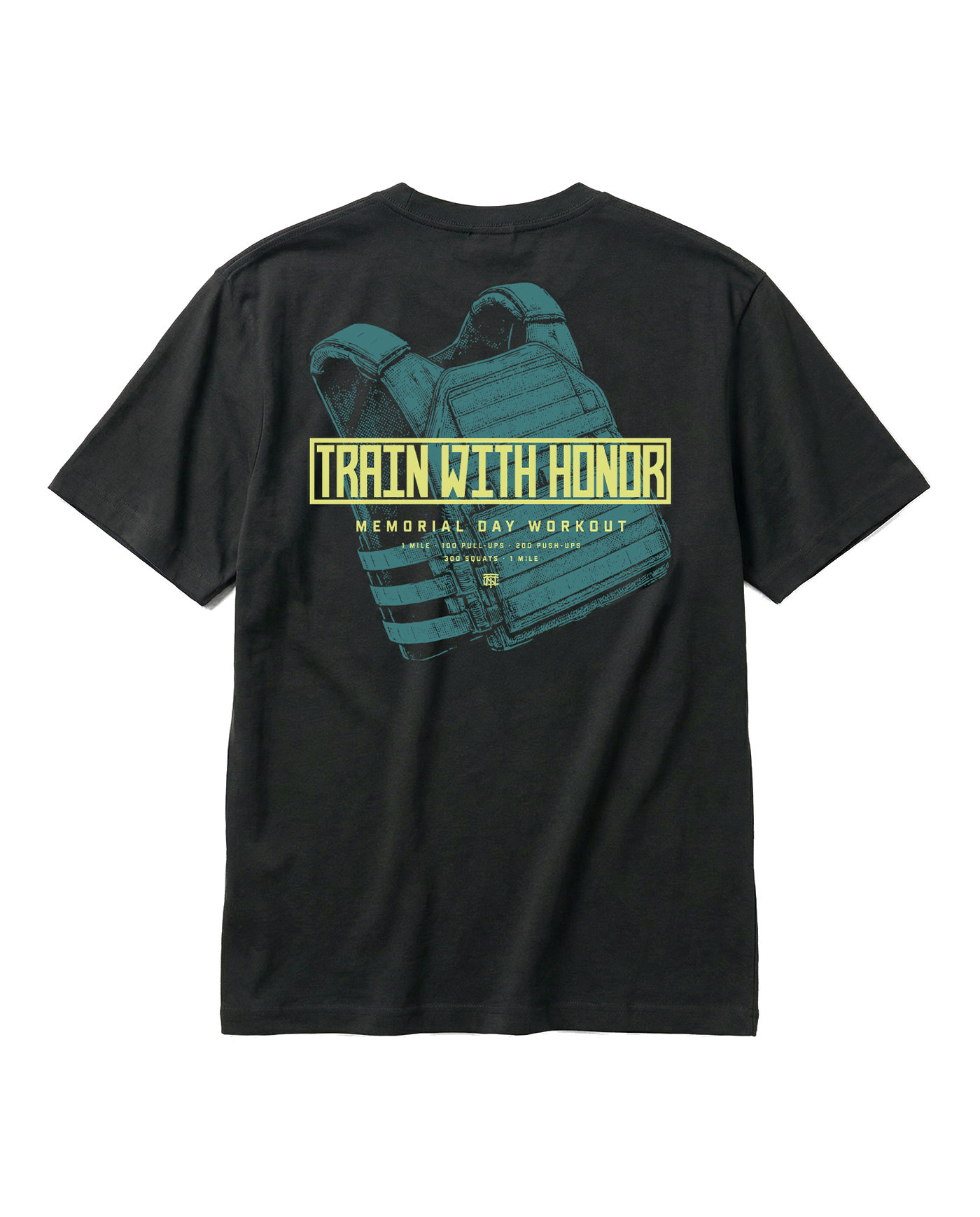 Train With Honor T-Shirt Black - Back — View 1
