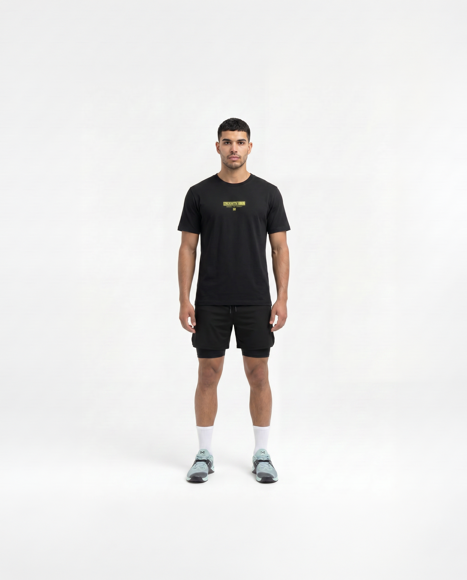 Train With Honor T-Shirt Black - Model Front — View 2
