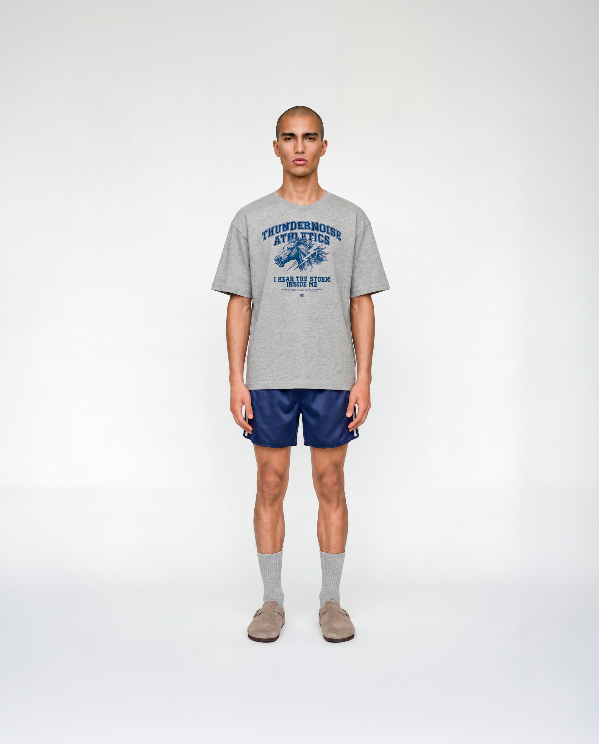 Storm Within Relaxed Tee Grey - Model Front