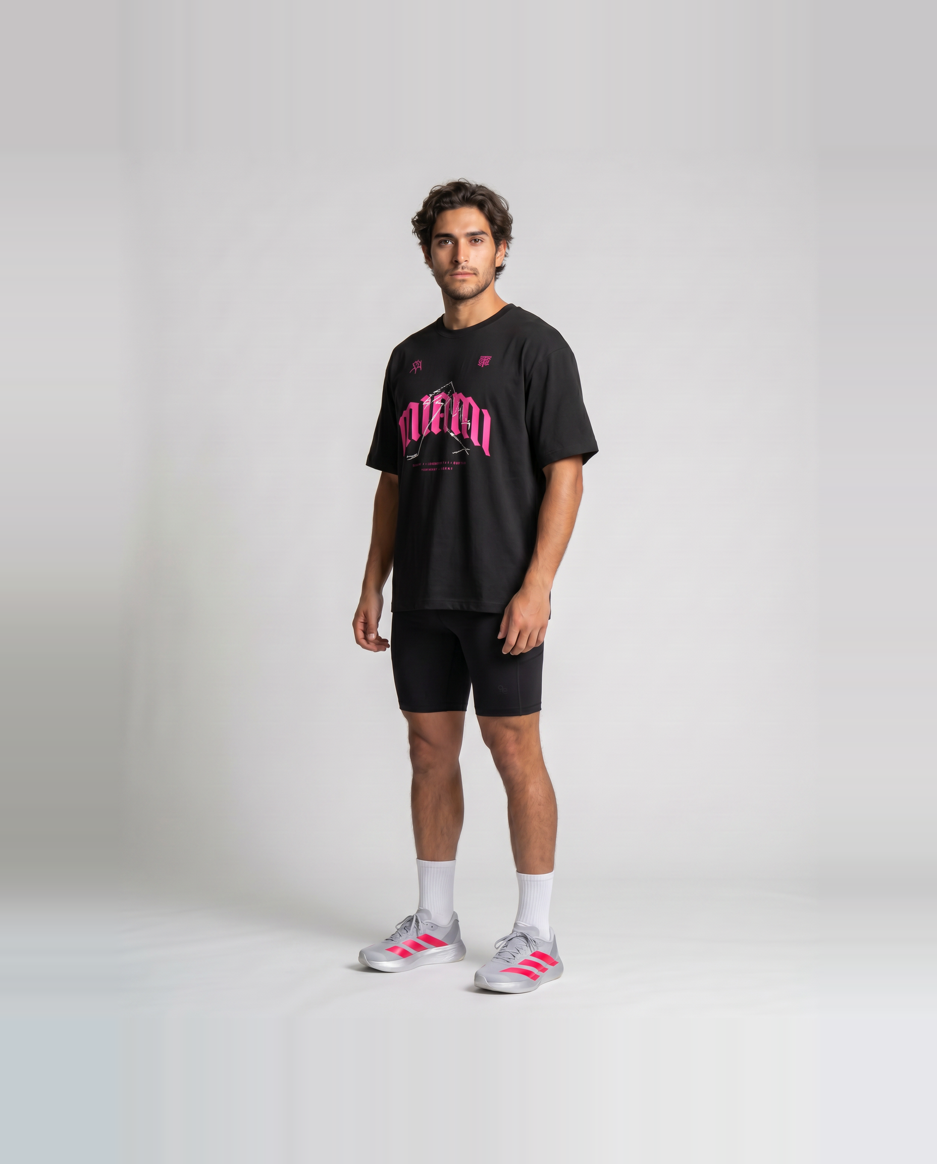 Thundernoise x Sergio Martín Miami Edition Oversize T-Shirt Black - model three quarter